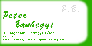 peter banhegyi business card
